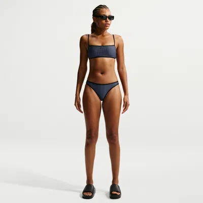 Nike Women's Swim Ripple Texture Hipster Bikini Bottom In Blue