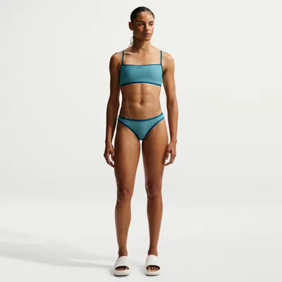 Nike Women's Swim Ripple Texture Hipster Bikini Bottom In Blue