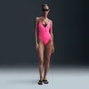 Nike Swim Crossback One Piece Swimsuit In Pink