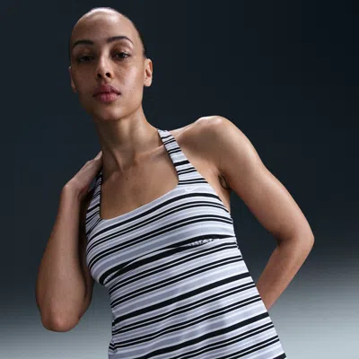 Nike Women's Swim Square-neck Tank Topini In Black