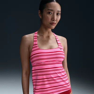 Nike Women's Swim Square-neck Tank Topini In Red