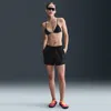 Nike Women's Swim Swoosh Link Terry Cover-up Shorts In Black