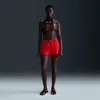 Nike Women's Swim Swoosh Link Terry Cover-up Shorts In Red