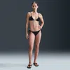 Nike Women's Swim Swoosh Link Terry Tie-string Bikini Bottom In Black
