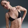Nike Women's Swim Swoosh Link Terry Triangle Bikini Top In Black