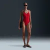 Nike Women's Swim Swoosh Link Terry Y-back One-piece In Red