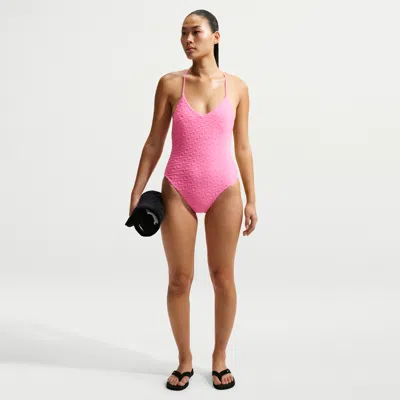 Nike Women's Swim Terry Texture Y-back One Piece In Multi