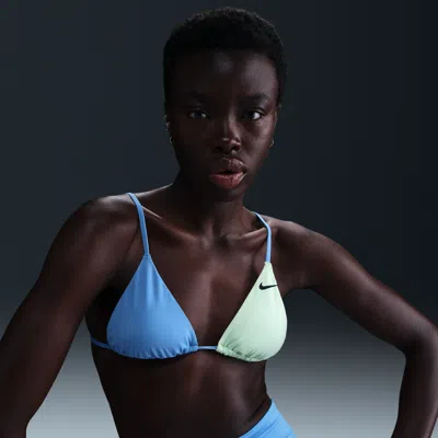 Nike Women's Swim Triangle Bikini Top In Blue