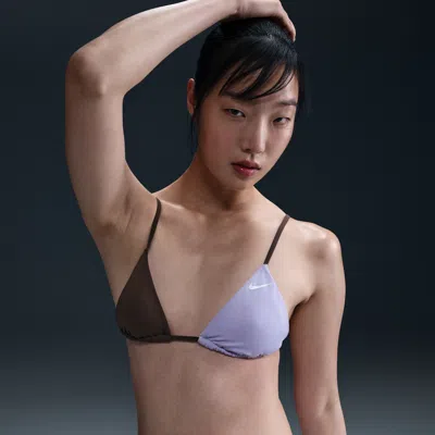 Nike Women's Swim Triangle Bikini Top In Purple