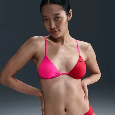 Nike Women's Swim Triangle Bikini Top In Red
