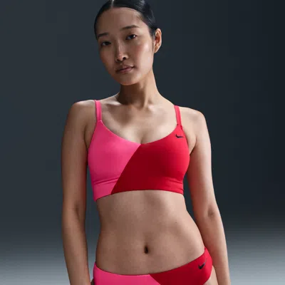 Nike Women's Swim V-neck Midkini In Red