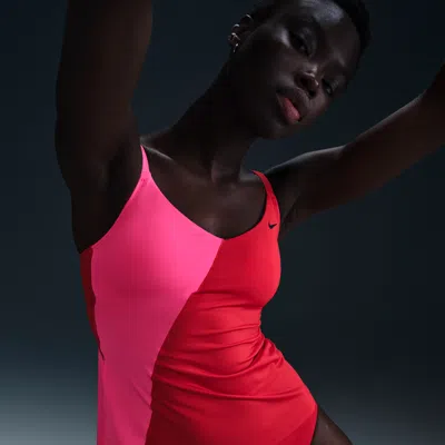 Nike Women's Swim V-neck Tank Topini In Red