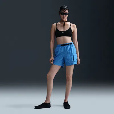 Nike Women's Swim Voyage Cover-up Shorts In Blue