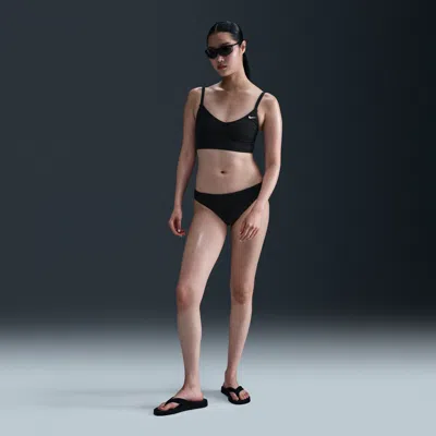 Nike Women's Swim Water Texture Hipster Bikini Bottom In Black
