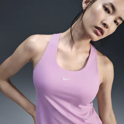 Nike Women's Swoosh -support Padded Sports Bra Tank Top In Pink