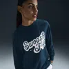 Nike Swoosh Fly Oversize Basketball Sweatshirt In Blue