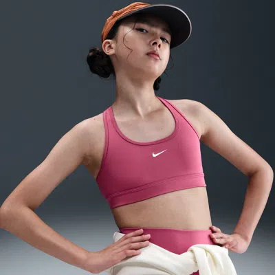 Nike Kids' Women's Swoosh Girls' Sports Bra In Pink