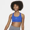 Nike Kids' Women's Swoosh Girls' Sports Bra In Blue