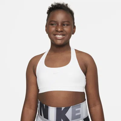 Nike Kids' Women's Swoosh Girls' Sports Bra (extended Size) In White