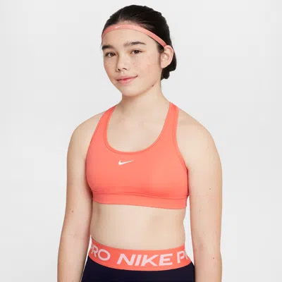 Nike Kids' Women's Swoosh Girls' Sports Bra In Orange