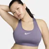 Nike Women's Swoosh High Support Non-padded Adjustable Sports Bra In Purple