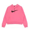 Nike Women's Swoosh Hoodie Pink Glow/black In Pink