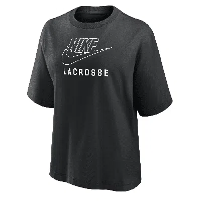 Nike Women's Swoosh Lacrosse Boxy T-shirt In Black