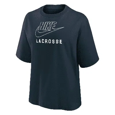 Nike Women's Swoosh Lacrosse Boxy T-shirt In Blue
