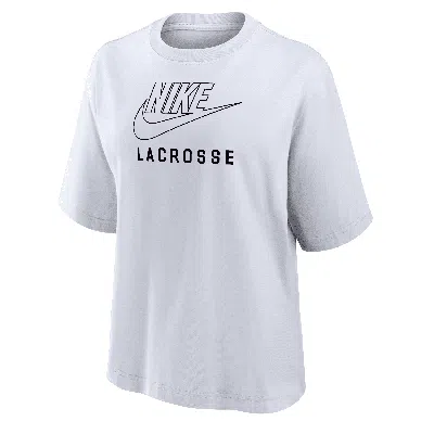 Nike Women's Swoosh Lacrosse Boxy T-shirt In White
