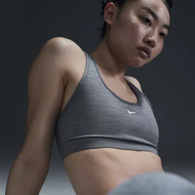 Nike Women's Swoosh Light Support Non-padded Sports Bra In Grey