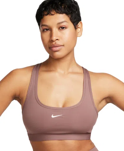Nike Women's Swoosh Light-support Non-padded Sports Bra In Smokey Mauve