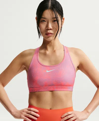 Nike Women's Swoosh Medium Support Padded Sports Bra In Pink