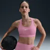Nike Swoosh Women's Medium-support 1-piece Pad Sports Bra In Elemental Pink/white