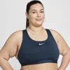 Nike Women's Swoosh Medium Support Padded Sports Bra (plus Size) In Blue