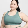 Nike Women's Swoosh Medium Support Padded Sports Bra (plus Size) In Bicoastal,white