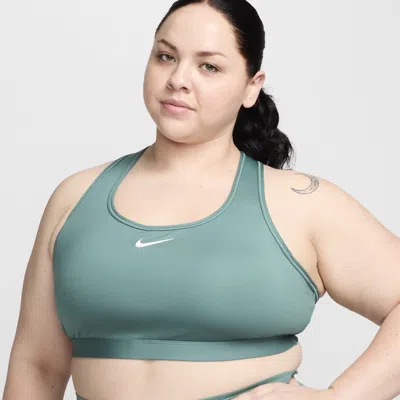 Nike Women's Swoosh Medium Support Padded Sports Bra (plus Size) In Green