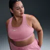 Nike Women's Swoosh Medium Support Padded Sports Bra (plus Size) In Pink
