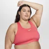Nike Women's Swoosh Medium Support Padded Sports Bra (plus Size) In Aster Pink