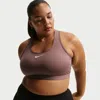 Nike Women's Swoosh Medium Support Padded Sports Bra (plus Size) In Purple