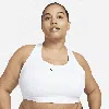 Nike Women's Swoosh Medium Support Padded Sports Bra (plus Size) In White