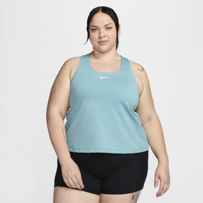 Nike Women's Swoosh Medium-support Padded Sports Bra Tank Top (plus Size) In Blue