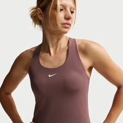 Nike Women's Swoosh Medium-support Padded Sports Bra Tank Top In Purple
