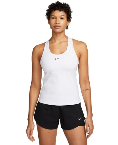Nike Women's Swoosh Medium-support Padded Sports Bra Tank Top In White,stone Mauve,black