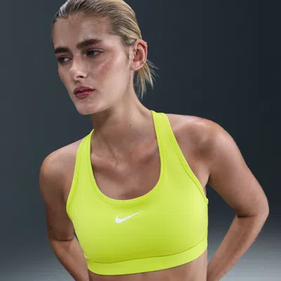 Nike Women's Swoosh Medium Support Padded Sports Bra In Yellow