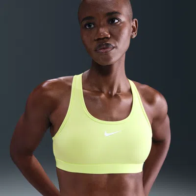 Nike Women's Swoosh Medium Support Padded Sports Bra In Yellow