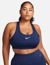 Nike Women's Swoosh Medium Support Sports Bra In Blue