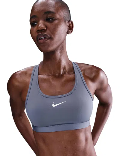 Nike Women's Swoosh Medium Support Sports Bra In Blue