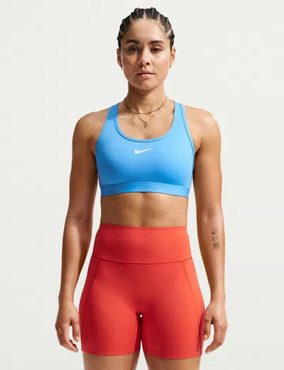 Nike Women's Swoosh Medium Support Sports Bra In Blue