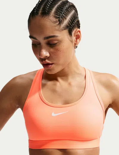 Nike Women's Swoosh Medium Support Sports Bra In Orange