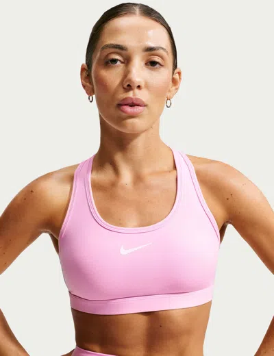 Nike Women's Swoosh Medium Support Sports Bra In Pink